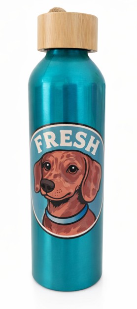 Botella teckel de aluminio reciclado