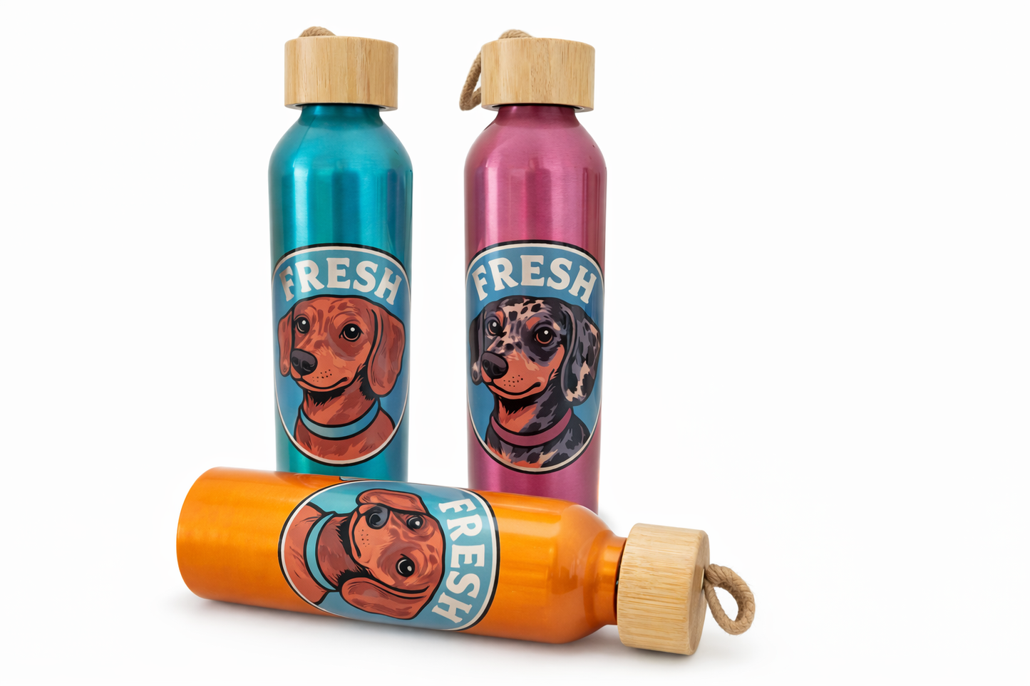 Botella teckel de aluminio reciclado